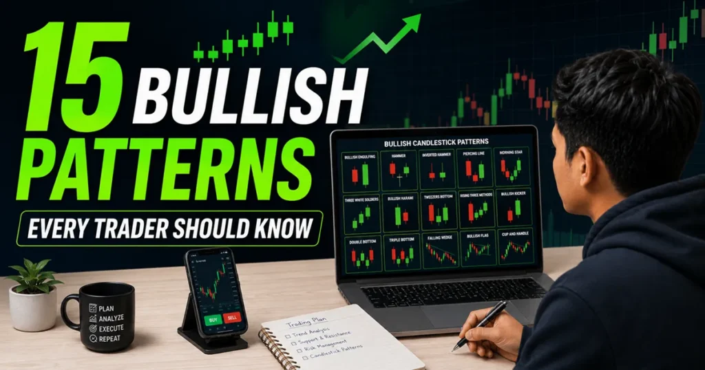 Bullish candlestick patterns educational thumbnail